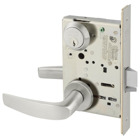 Grade 1 Classroom Mortise Lock, B - Lever, LN - Rose, Field Reversible, Conventional Cylinder, ASA S